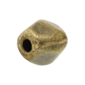 Metallperle, 10X10mm, oval, bronzefarben bronzefarben