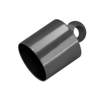 Endkappe mit Öse, Loch-Ø 6mm, 6,5X9mm, schwarz-silberfarben Loch-Ø 6mm