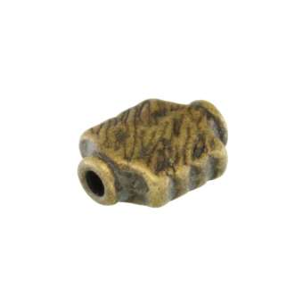 Metallperle mit Ornament, 9X8mm, rechteckig, bronzefarben bronzefarben