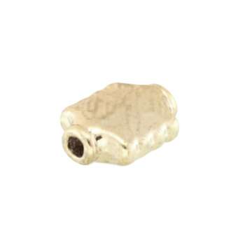 Metallperle mit Ornament, 9X8mm, rechteckig, hellgoldfarben goldfarben