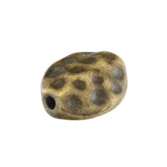 Metallperle, 10X8mm, oval, bronzefarben bronzefarben