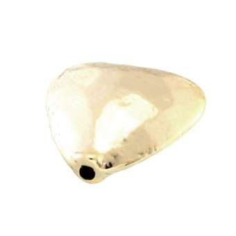 Metallperle, 14X14mm, Herz, hellgoldfarben goldfarben
