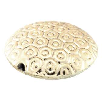Metallperle mit Ornament, 18X8mm, rund, hellgoldfarben goldfarben