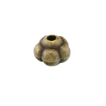 Metallperle, 6X5mm, oval, bronzefarben bronzefarben