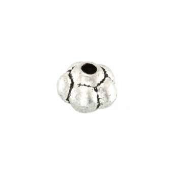 Metallperle, 6X5mm, oval, silberfarben silberfarben