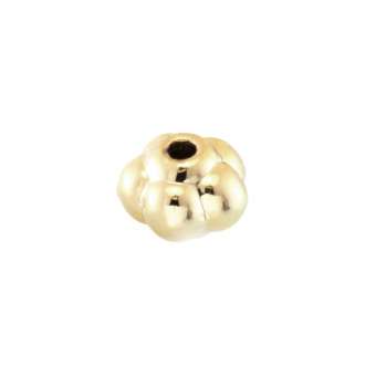 Metallperle, 6X5mm, oval, goldfarben goldfarben