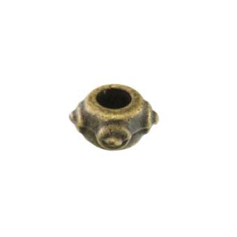 Metallperle mit Ornament, 3X5mm, rechteckig, bronzefarben bronzefarben