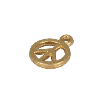 Peace-Anhänger Metall, 6mm, goldfarben goldfarben