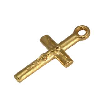 Kreuz-Anhänger Metall, 18mm, goldfarben goldfarben