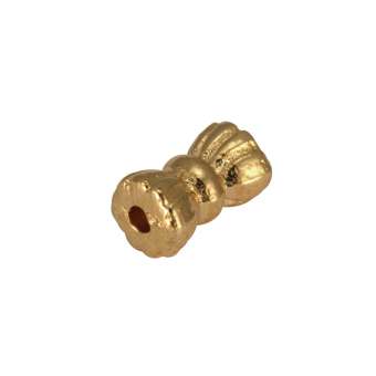 Metallperle mit Ornament, 5X3mm, Zylinder, goldfarben goldfarben