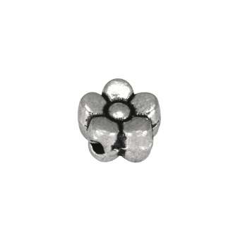 Metallperle 'Blüte', 5mm, silberfarben silberfarben