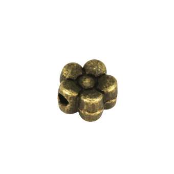 Metallperle 'Blüte', 5mm, bronzefarben bronzefarben