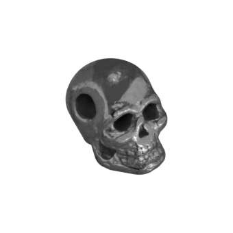 Motivperle, 7X5mm, Totenkopf, Metall, dunkel-silberfarben dunkel-silberfarben