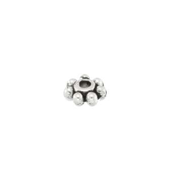 Metallspacer, 4mm, rund, silberfarben silberfarben