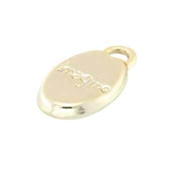 Anhänger, 15X8mm, "Imagine", hellgoldfarben goldfarben