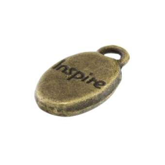 Anhänger, 15X8mm, "Inspire", bronzefarben bronzefarben