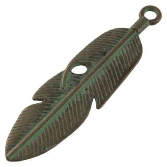 Große Anhängerfeder, 58 mm, antik 