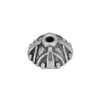 Perlenkappe, Metall, 9X4mm, Metall, silberfarben 