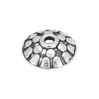 Perlenkappe, Metall, 11X3mm, Metall, silberfarben 