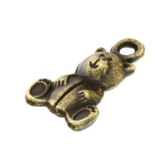 Anhänger, 15X10mm, Teddy Bär, bronzefarben bronzefarben