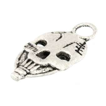 Anhänger, 24X10mm, Totenkopf, silberfarben silberfarben