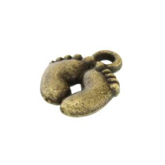Anhänger, 14X10mm, Füße, bronzefarben bronzefarben