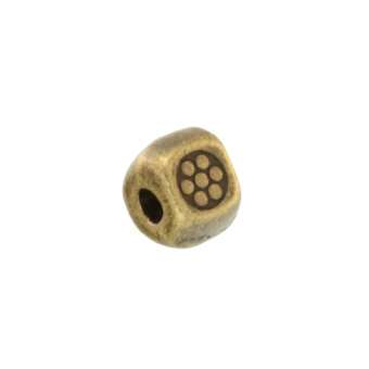 Metallperle mit Ornament, 5X5mm, dreieckig, bronzefarben bronzefarben