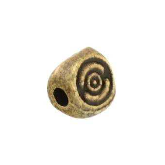 Metallperle mit Ornament, 6X6mm, dreieckig, bronzefarben bronzefarben