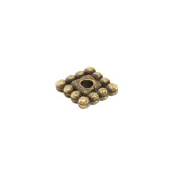 Metallspacer, 5X5mm, rechteckig, bronzefarben bronzefarben