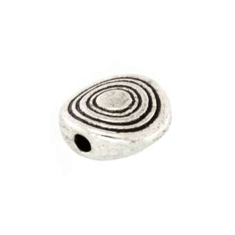 Metallperle mit Ornament, 8mm, rund, silberfarben silberfarben