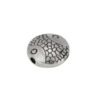 Metallperle "Fisch", 10X10mm, silberfarben 