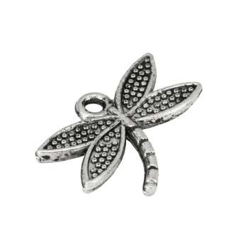 Metallanhänger "Libelle", 16X14mm, silberfarben 