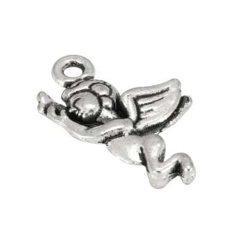 Metallanhänger "Engel", 21X12mm, silberfarben 