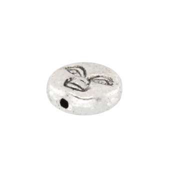 Metallperle, 7mm, Mond, silberfarben silberfarben