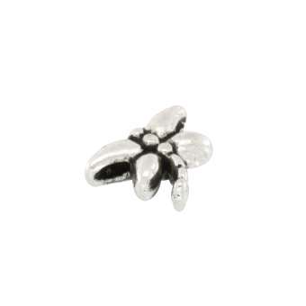 Metallperle, 6X6mm, Libelle, silberfarben silberfarben