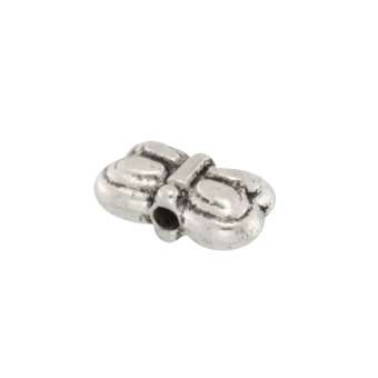Metallperle, 8X5mm, Schmetterling, silberfarben silberfarben