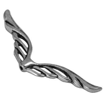 Große Flügelperle, Metall, 40 mm, silberfarben 