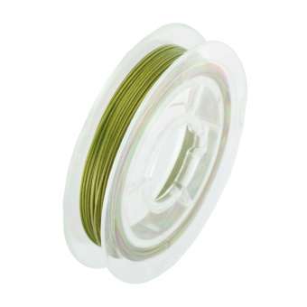 Schmuckdraht mit Nylonummantelung, 10m, 0,38mm breit, khaki-grün khaki-grün