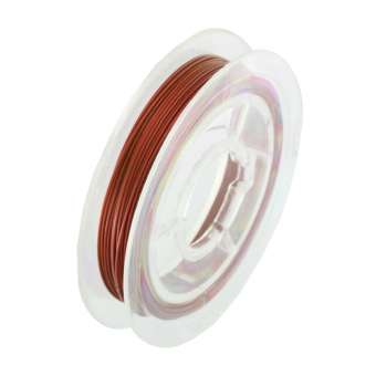 Schmuckdraht mit Nylonummantelung, 10m, 0,38mm breit, rot-orange rot-orange