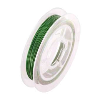 Schmuckdraht mit Nylonummantelung, 10m, 0,38mm breit, grasgrün grasgrün