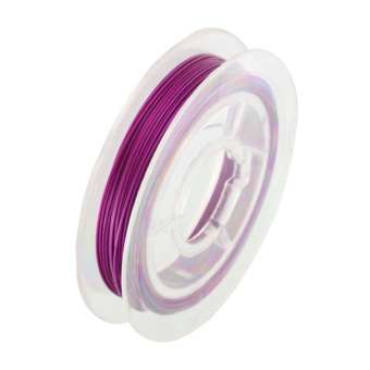 Schmuckdraht mit Nylonummantelung, 10m, 0,38mm breit, lila farben lila farben