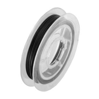 Schmuckdraht mit Nylonummantelung, 10m, 0,38mm breit, schwarz schwarz