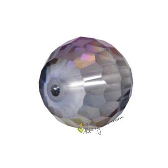 Glasschliffperle, Chessboard, 8mm, lila-türkis metallic 