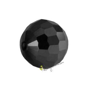 Glasschliffperle, Chessboard, 8mm, schwarz 