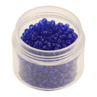 Rocailles, 20g, rund, 3mm (8/0), royalblau transparent royalblau transparent