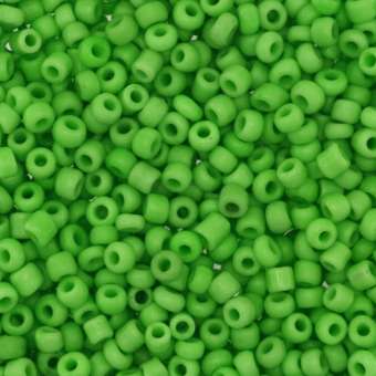 Rocailles, 50g, rund, 3mm (8/0), hellgrün opaque hellgrün opaque