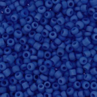 Rocailles, 50g, rund, 3mm (8/0), blau opaque blau opaque
