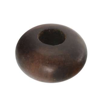 Großlochperle aus Holz (Tiger Ebony Wood / Ebenholz), 12mm, rund, dunkelbraun Tiger Ebony Wood / Ebenholz, dunkelbraun