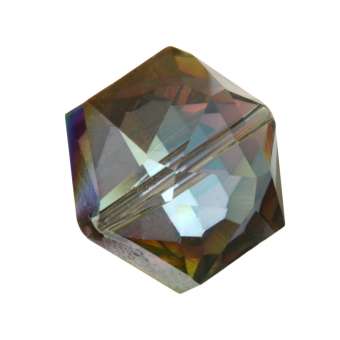 Glasschliff-Perle, 16X14mm, 6-eckig, lila AB lila AB