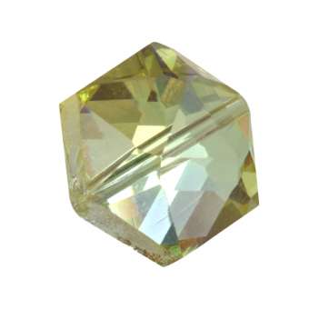 Glasschliff-Perle, 16X14mm, 6-eckig, limetten grün AB limetten grün AB